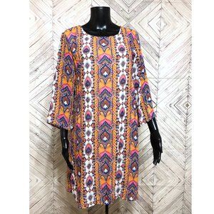 NWT Tacera M multi color morrocan geometric dress